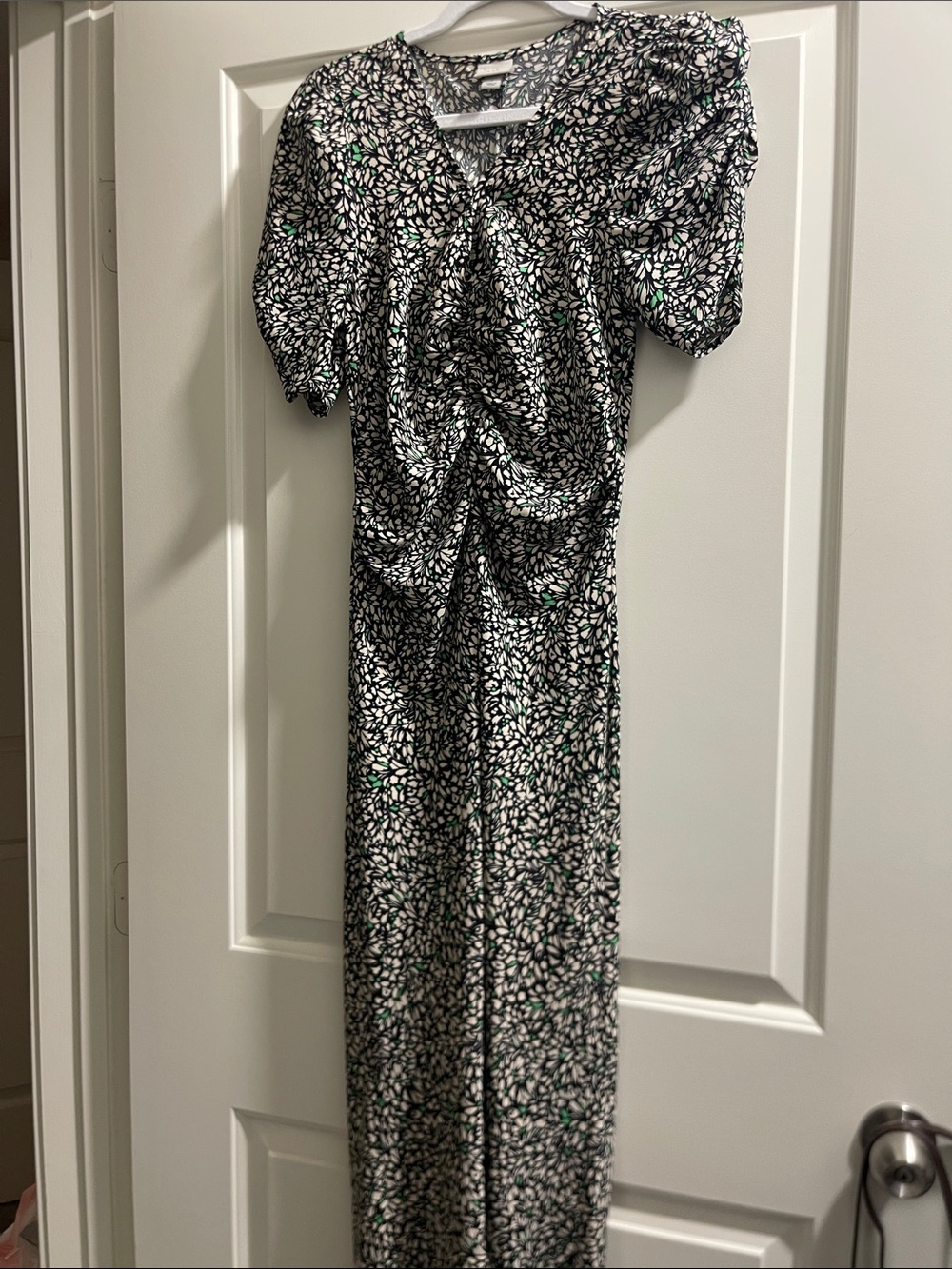 a new day Black and White Midi Dress with Green Accents